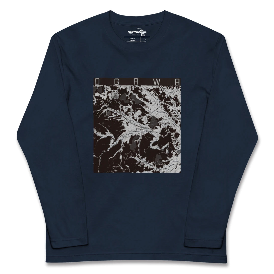 【小川(埼玉県)(埼玉県)】地図柄ロングスリーブTシャツ