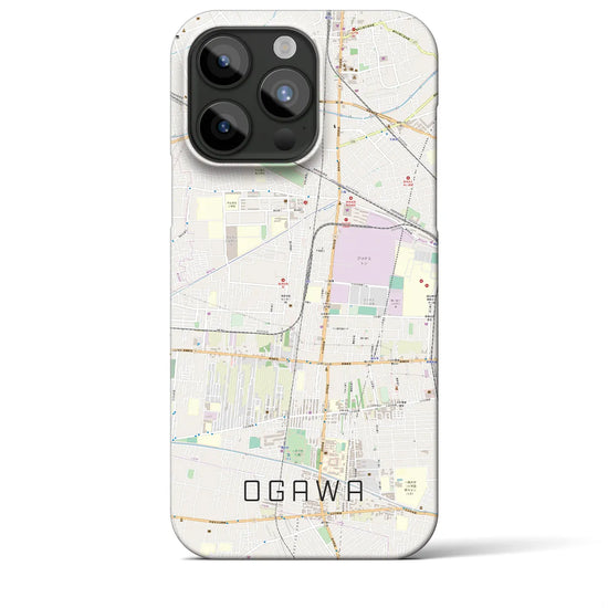 【小川】地図柄iPhoneケース（バックカバータイプ・ナチュラル）iPhone 15 Pro Max 用