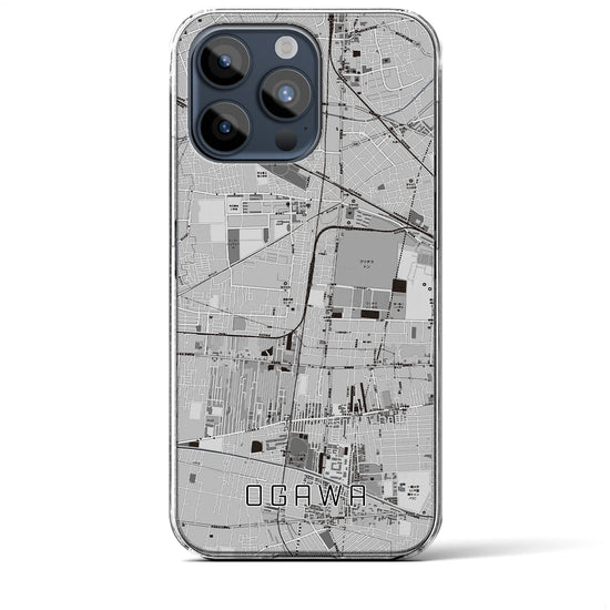 【小川】地図柄iPhoneケース（クリアタイプ・モノトーン）iPhone 15 Pro Max 用