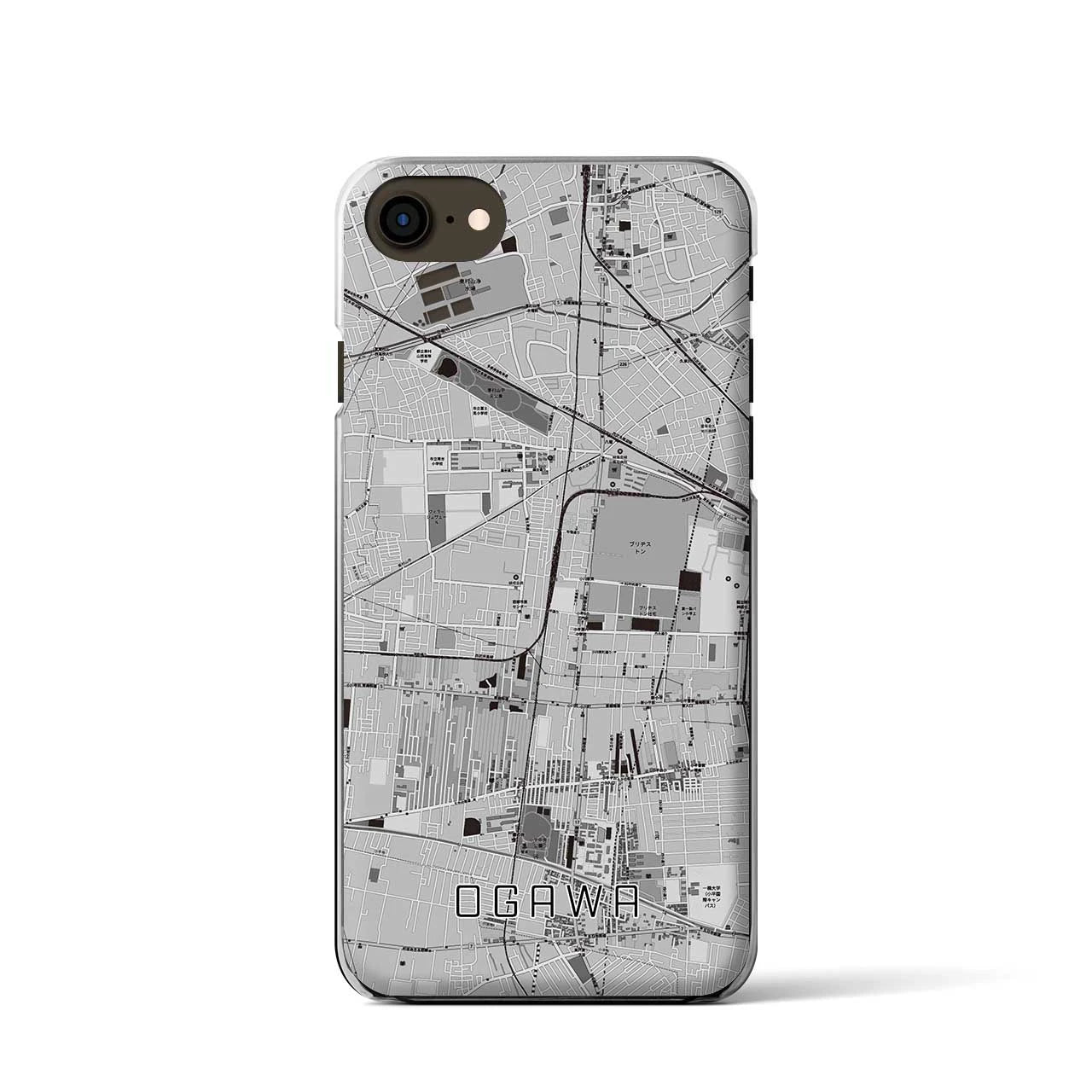 【小川】地図柄iPhoneケース（クリアタイプ・モノトーン）iPhone SE（第3 / 第2世代） / 8 / 7 / 6s / 6 用