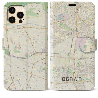 【小川】地図柄iPhoneケース（手帳両面タイプ・ナチュラル）iPhone 12 Pro Max 用