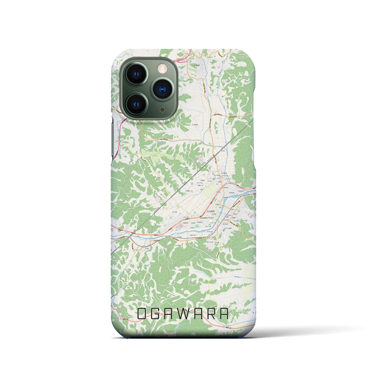【大河原】地図柄iPhoneケース（バックカバータイプ・ナチュラル）iPhone 11 Pro 用
