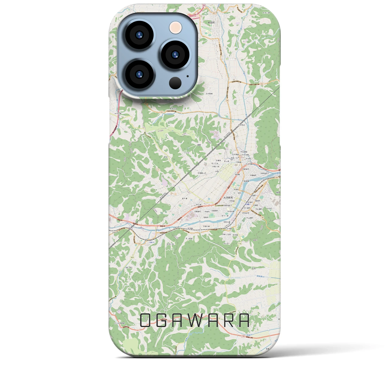 【大河原】地図柄iPhoneケース（バックカバータイプ・ナチュラル）iPhone 13 Pro Max 用
