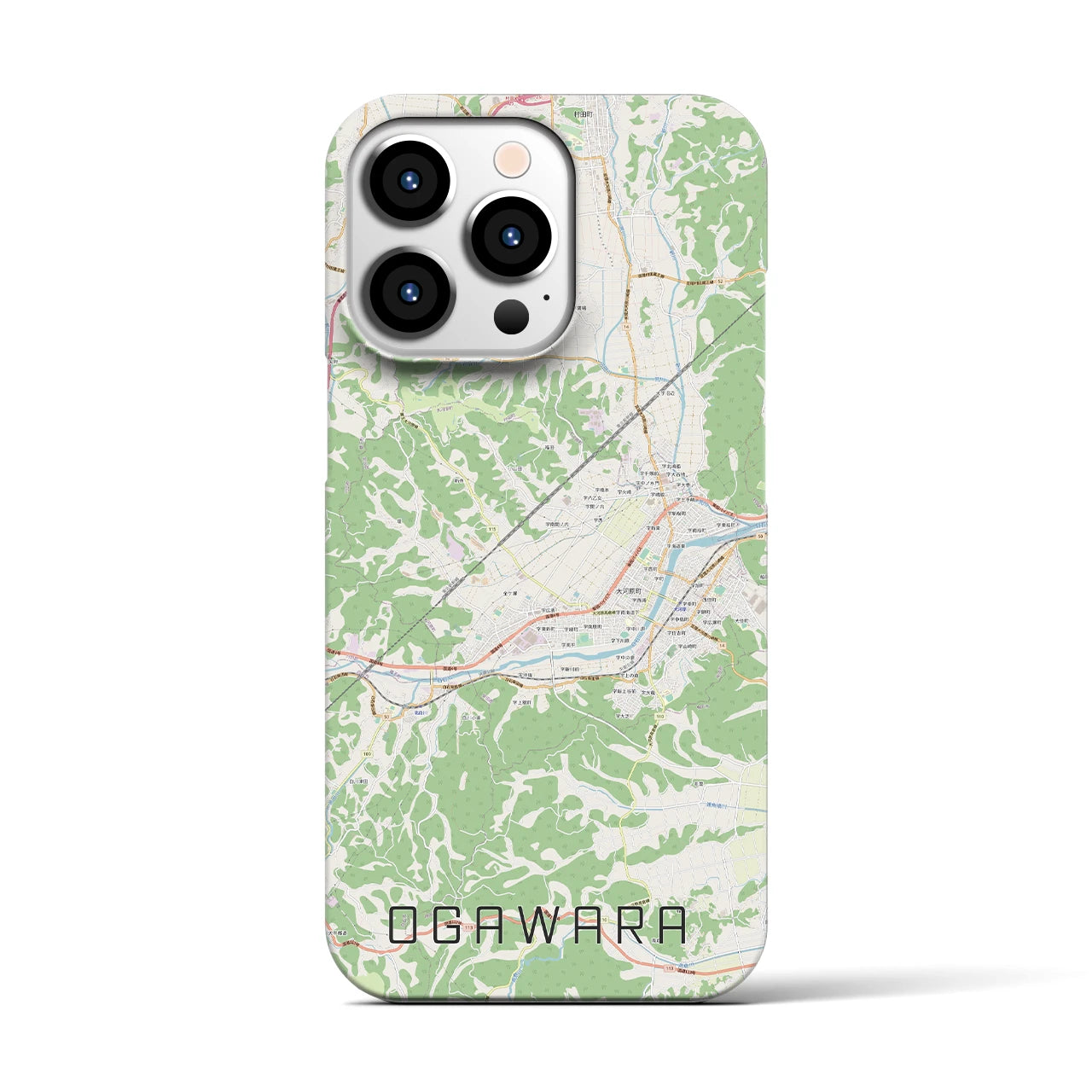 【大河原】地図柄iPhoneケース（バックカバータイプ・ナチュラル）iPhone 13 Pro 用