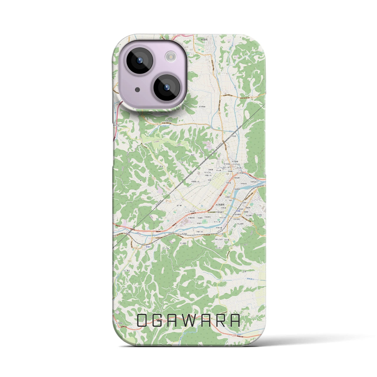 【大河原】地図柄iPhoneケース（バックカバータイプ・ナチュラル）iPhone 14 用