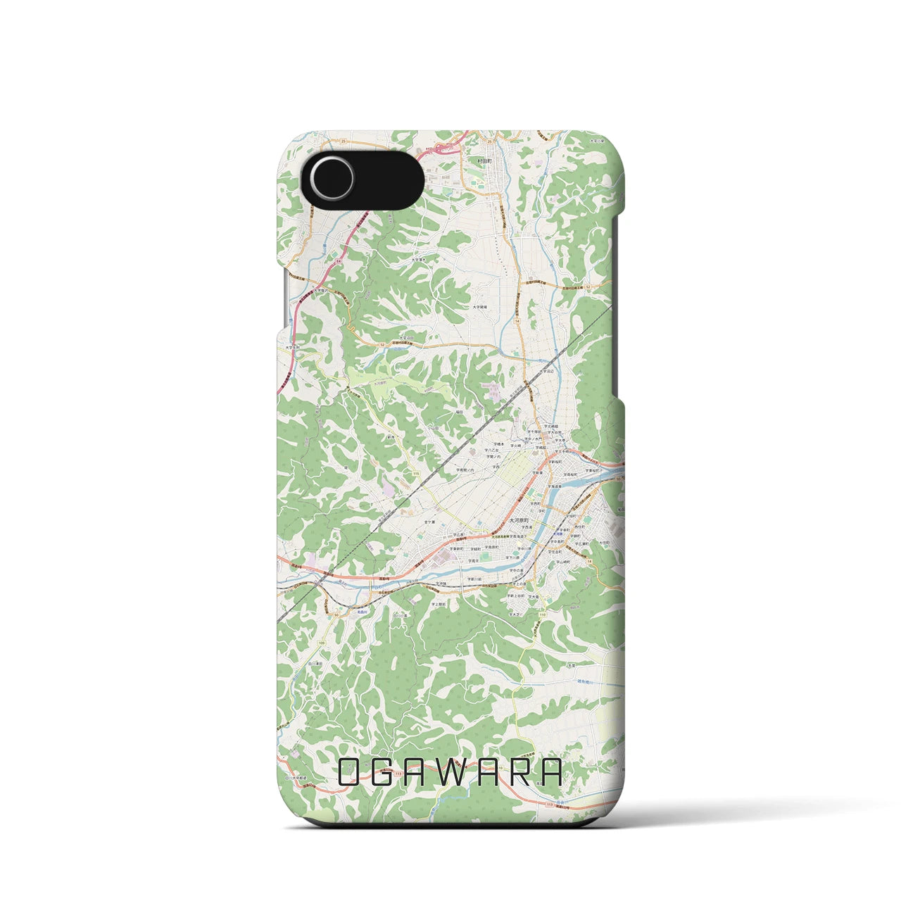 【大河原】地図柄iPhoneケース（バックカバータイプ・ナチュラル）iPhone SE（第3 / 第2世代） / 8 / 7 / 6s / 6 用