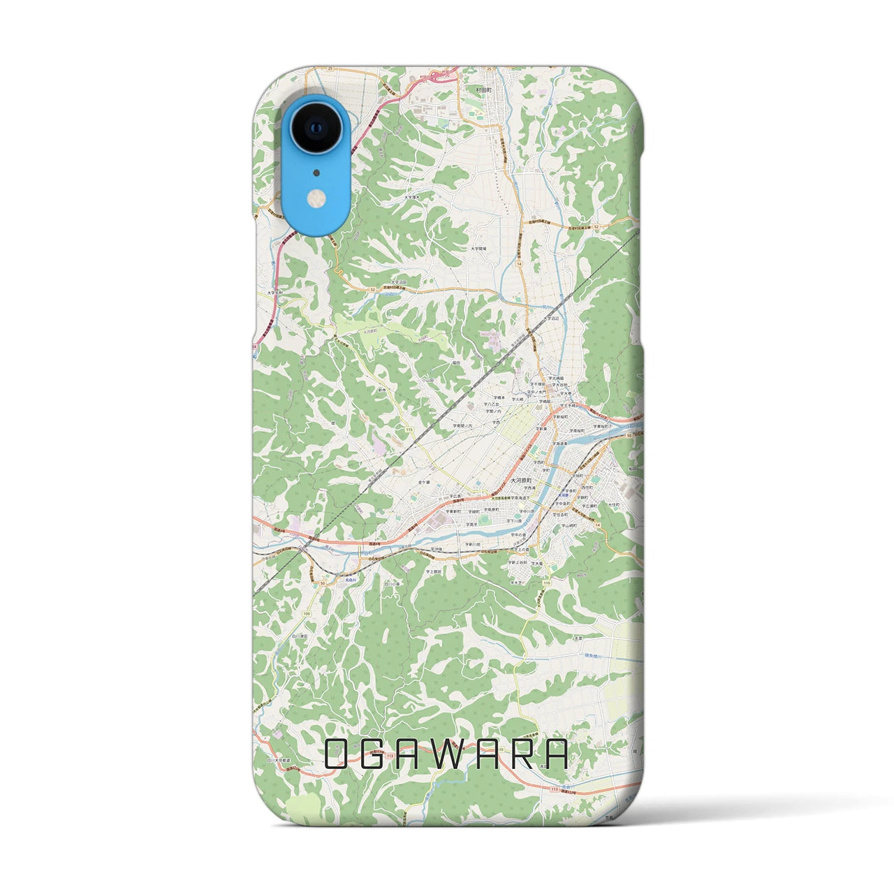 【大河原】地図柄iPhoneケース（バックカバータイプ・ナチュラル）iPhone XR 用