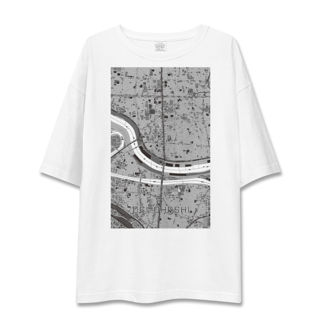 【扇大橋(東京都)】地図柄ビッグシルエットTシャツ