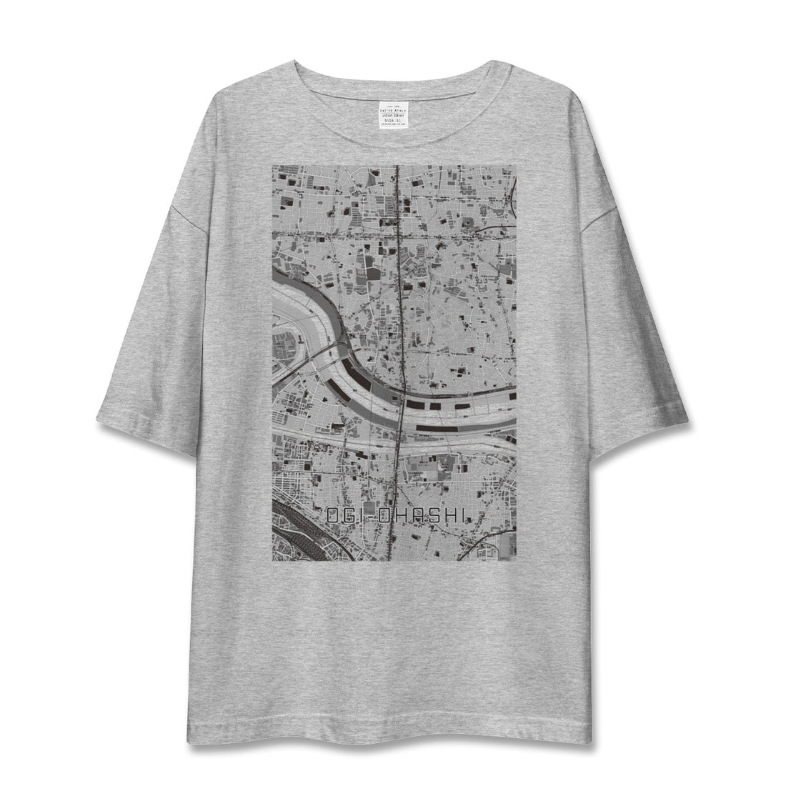 【扇大橋（東京都）】地図柄ビッグシルエットTシャツ