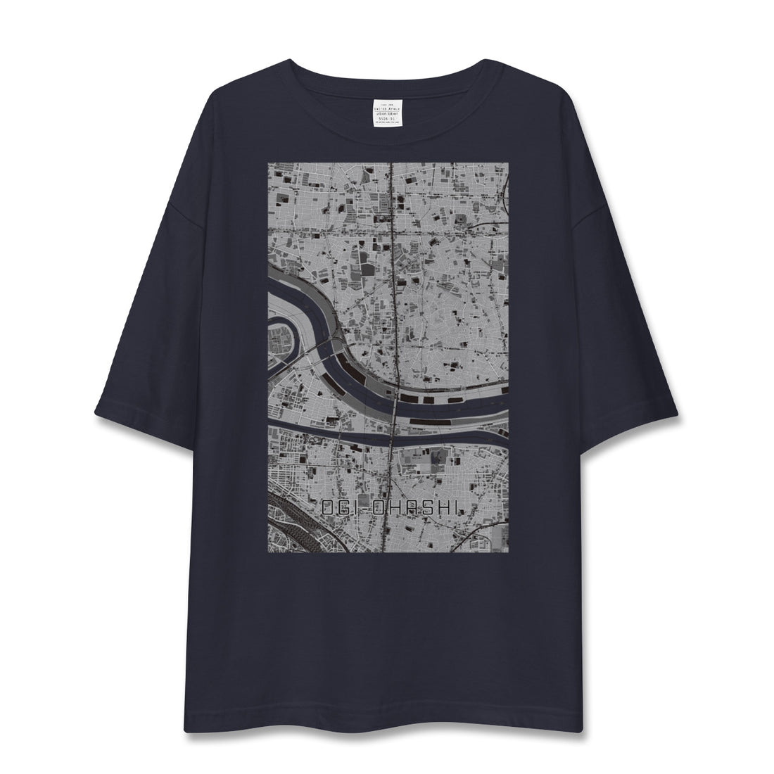 【扇大橋(東京都)】地図柄ビッグシルエットTシャツ