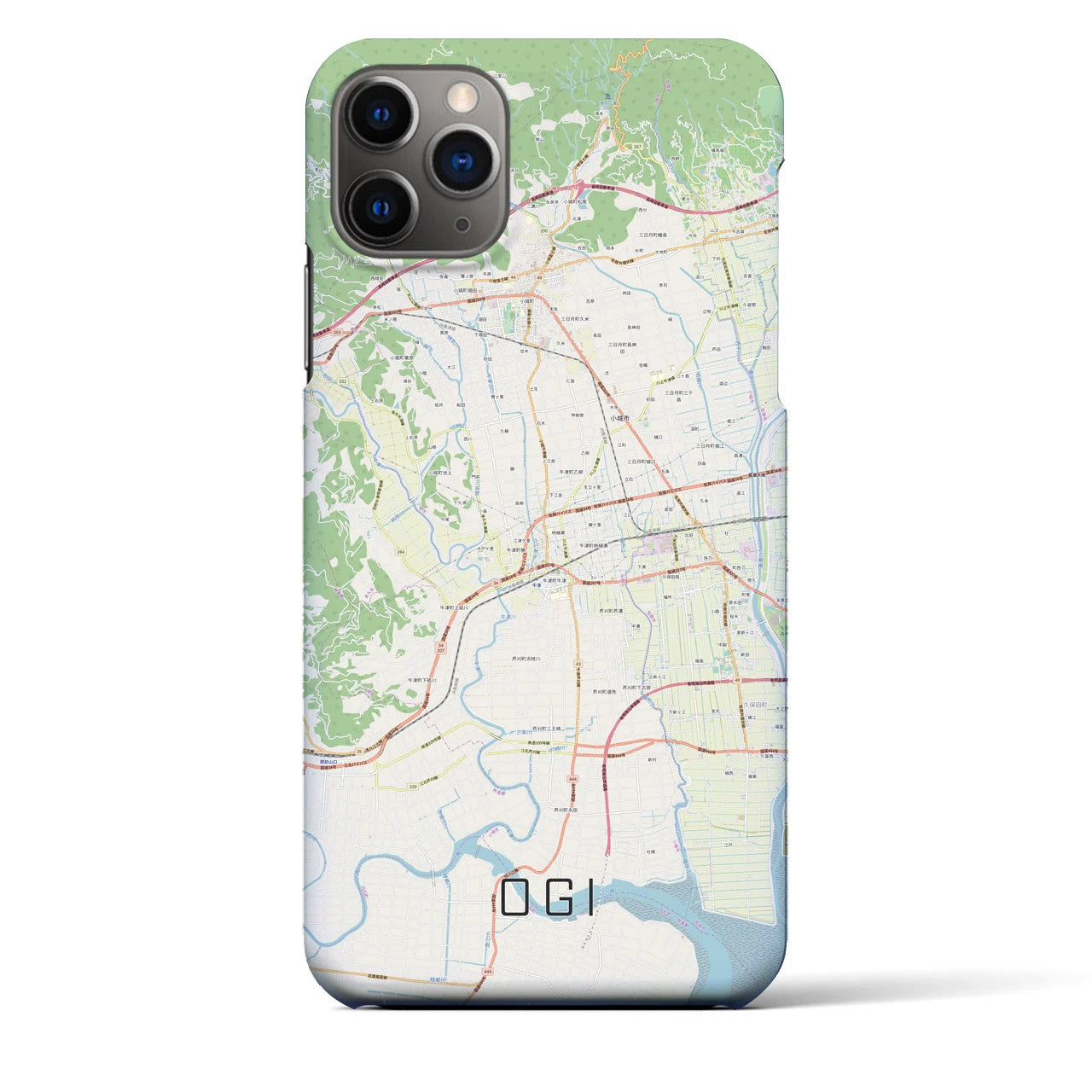 【小城】地図柄iPhoneケース（バックカバータイプ・ナチュラル）iPhone 11 Pro Max 用