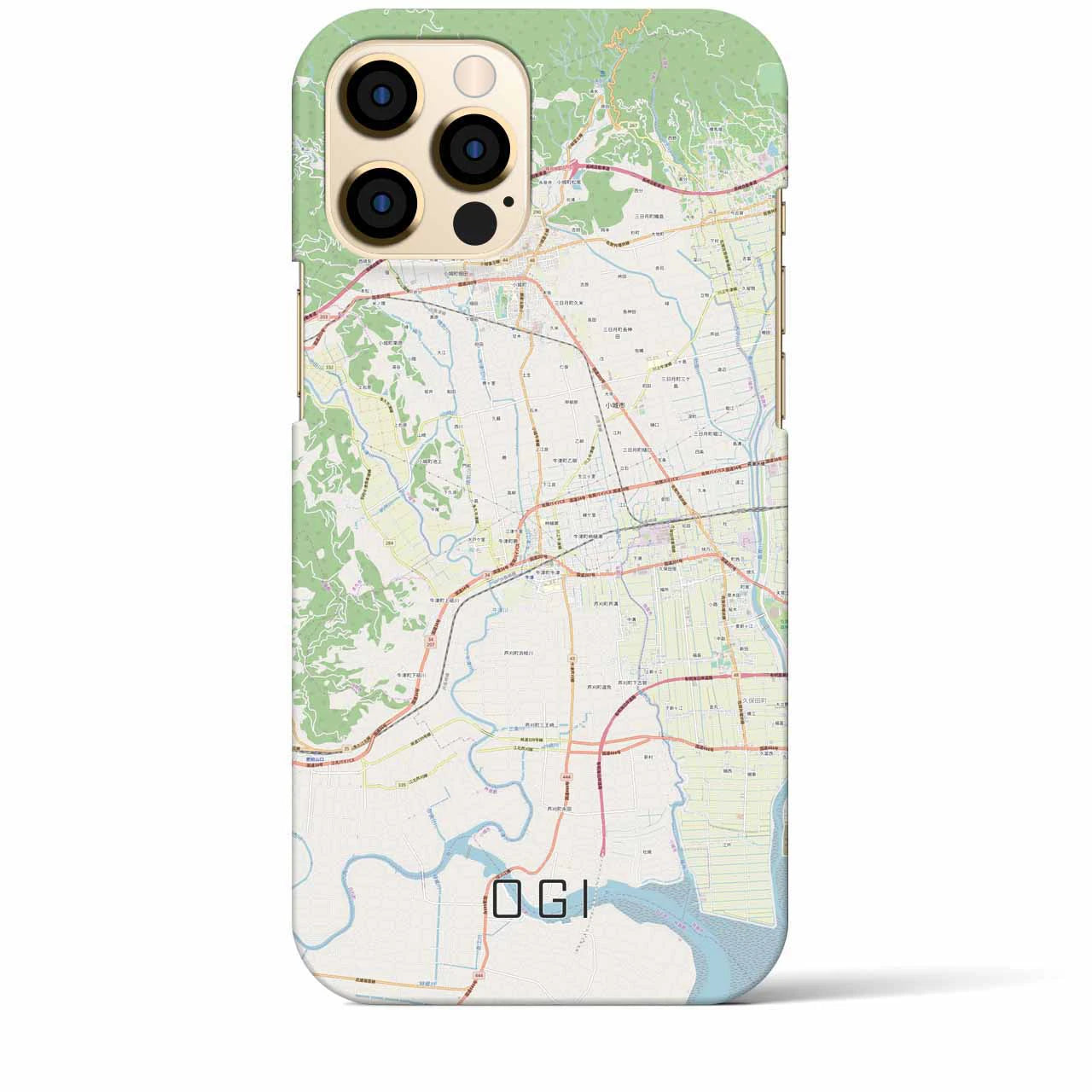 【小城】地図柄iPhoneケース（バックカバータイプ・ナチュラル）iPhone 12 Pro Max 用