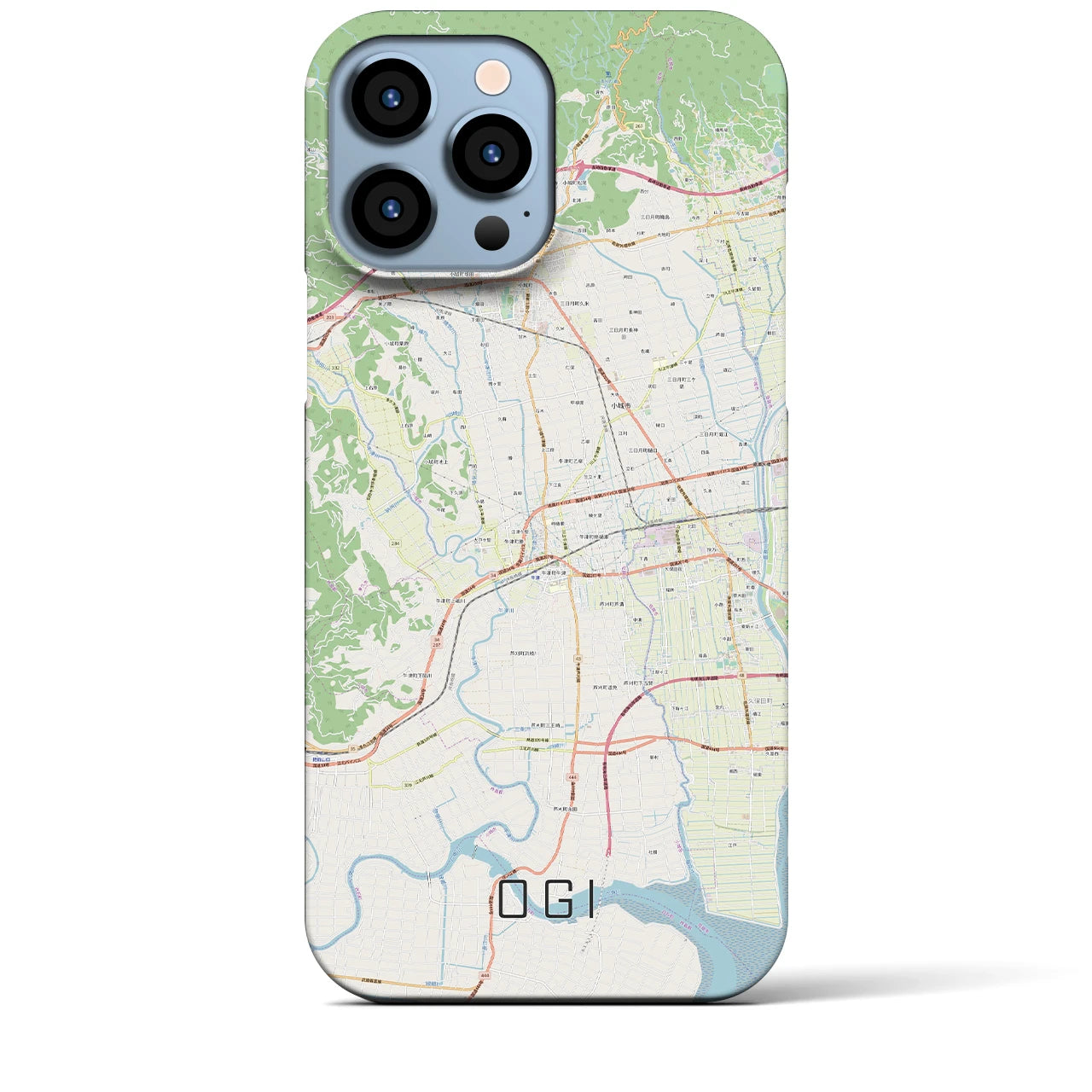 【小城】地図柄iPhoneケース（バックカバータイプ・ナチュラル）iPhone 13 Pro Max 用