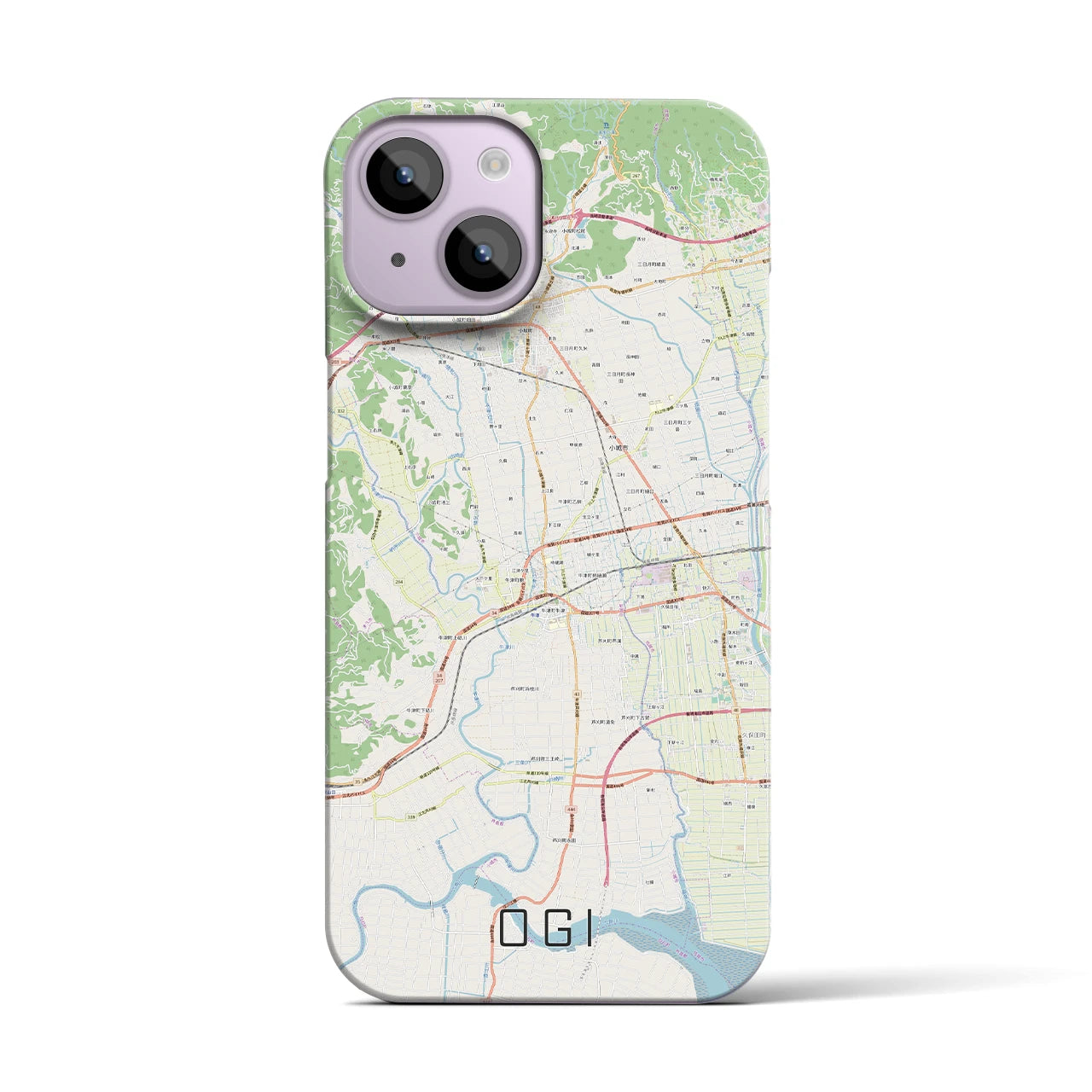 【小城】地図柄iPhoneケース（バックカバータイプ・ナチュラル）iPhone 14 用