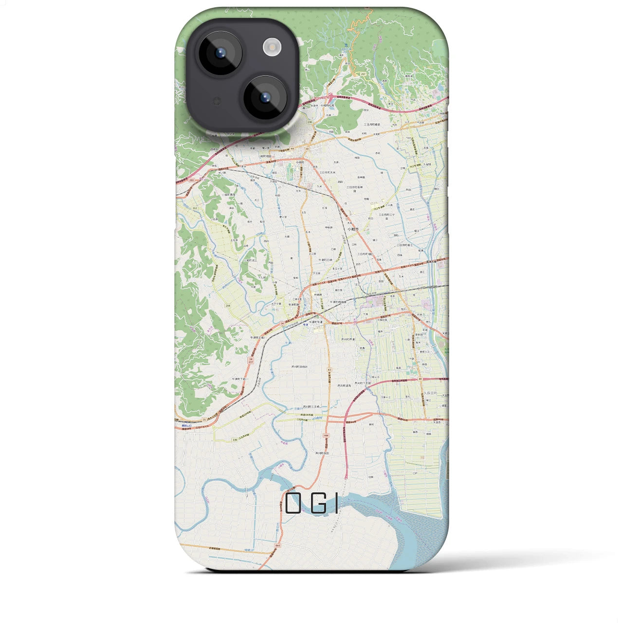 【小城】地図柄iPhoneケース（バックカバータイプ・ナチュラル）iPhone 14 Plus 用