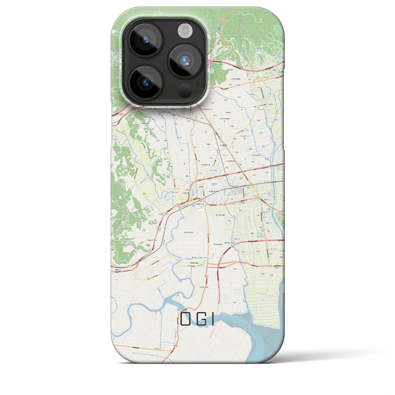【小城】地図柄iPhoneケース（バックカバータイプ・ナチュラル）iPhone 15 Pro Max 用