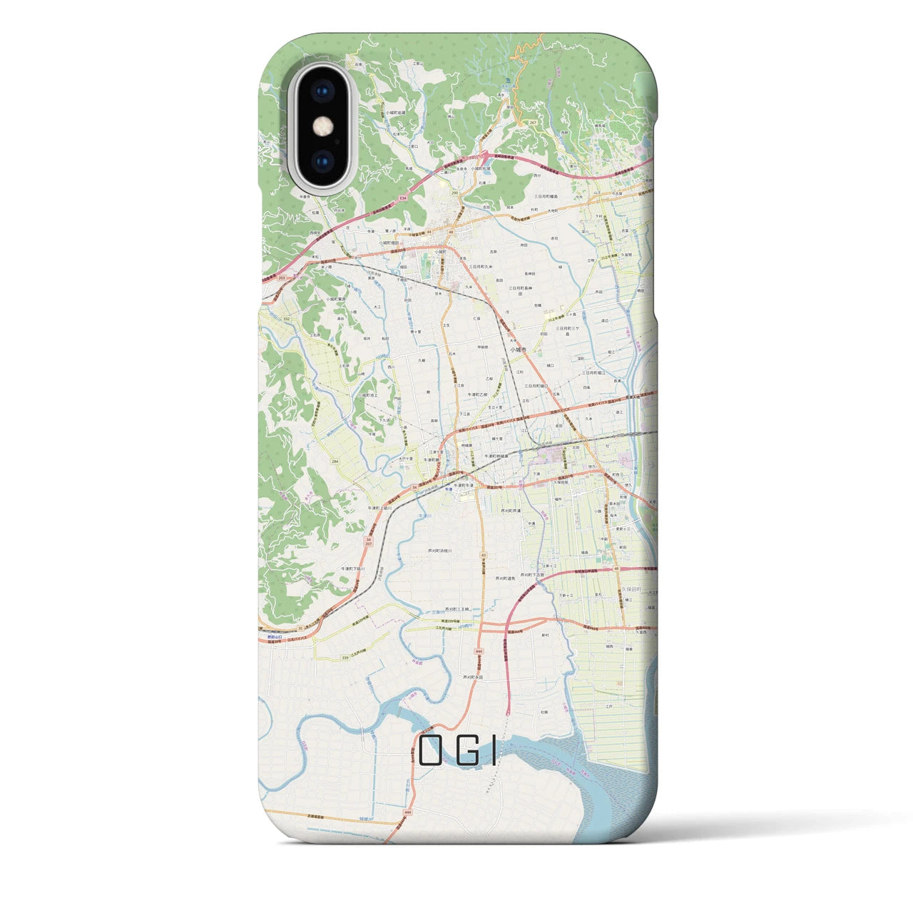 【小城】地図柄iPhoneケース（バックカバータイプ・ナチュラル）iPhone XS Max 用