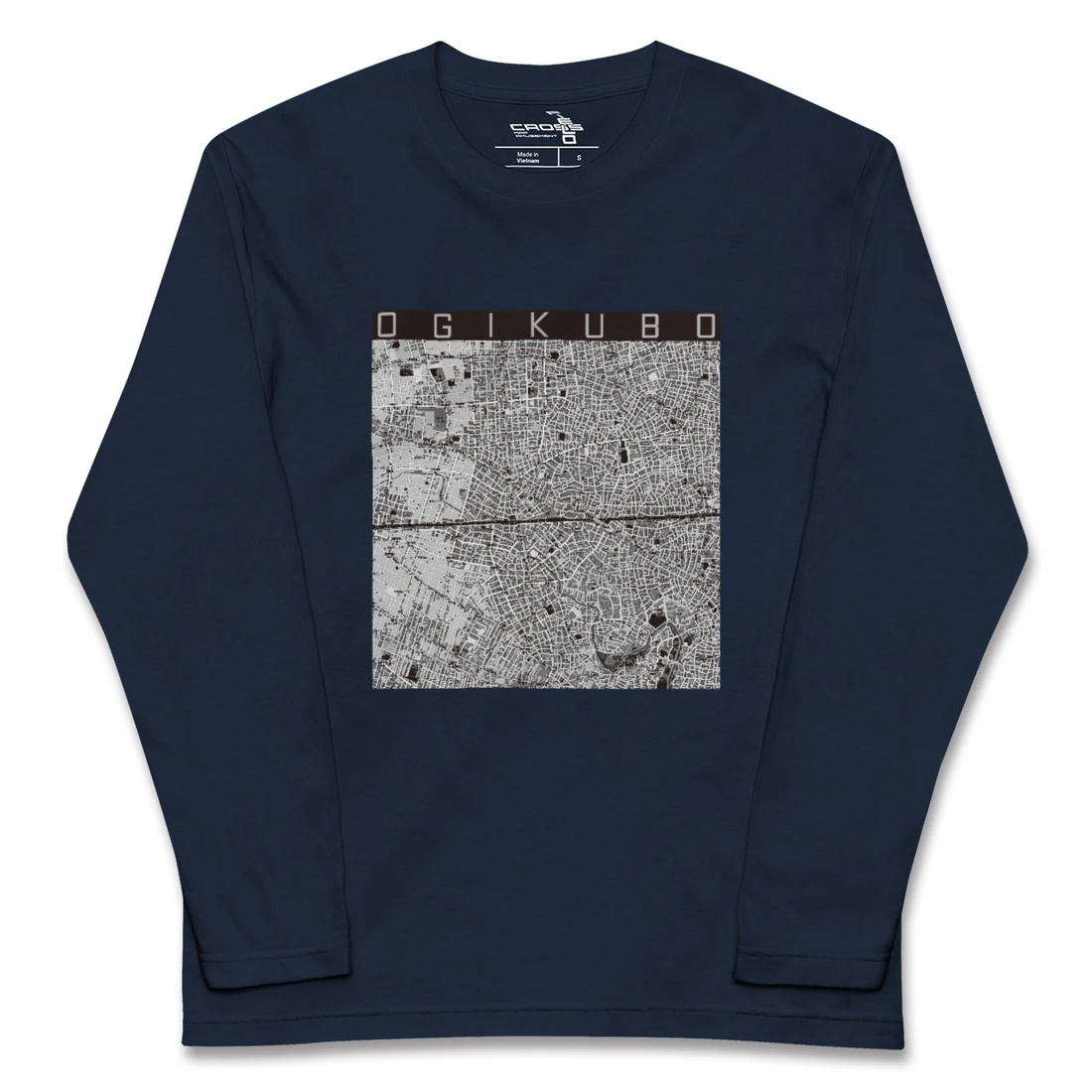 【荻窪2(東京都)】地図柄ロングスリーブTシャツ