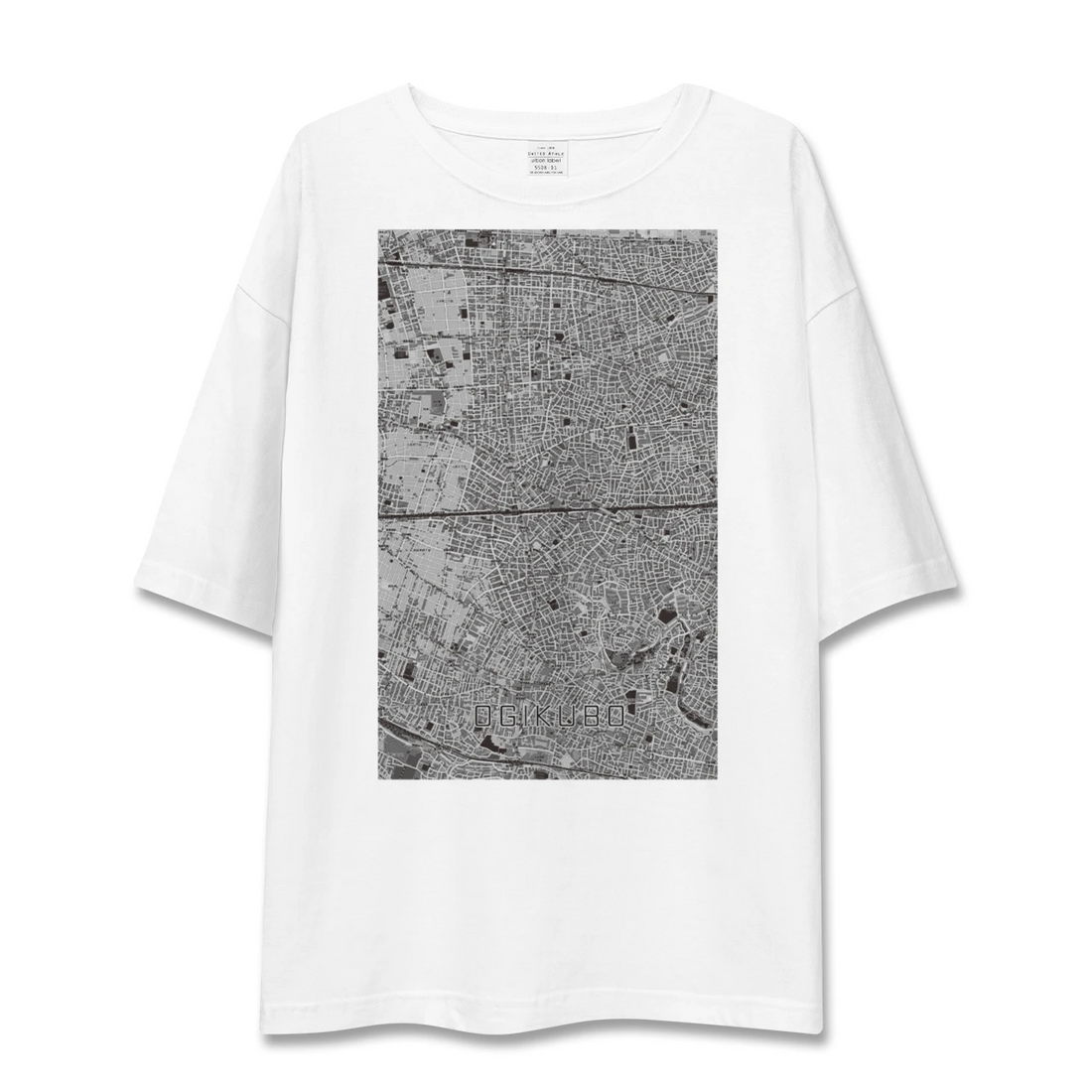 【荻窪2（東京都）】地図柄ビッグシルエットTシャツ