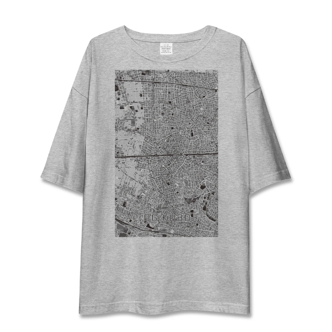 【荻窪2（東京都）】地図柄ビッグシルエットTシャツ