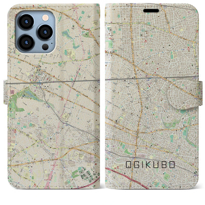 【荻窪（東京都）】地図柄iPhoneケース（手帳タイプ）ナチュラル・iPhone 13 Pro Max 用