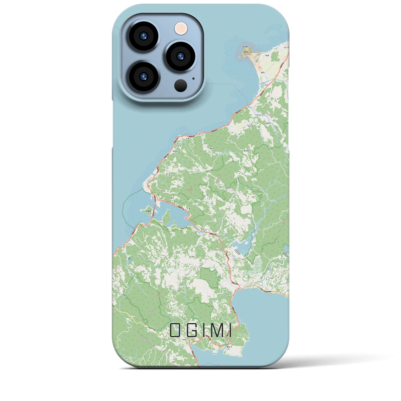 【大宜味】地図柄iPhoneケース（バックカバータイプ・ナチュラル）iPhone 13 Pro Max 用