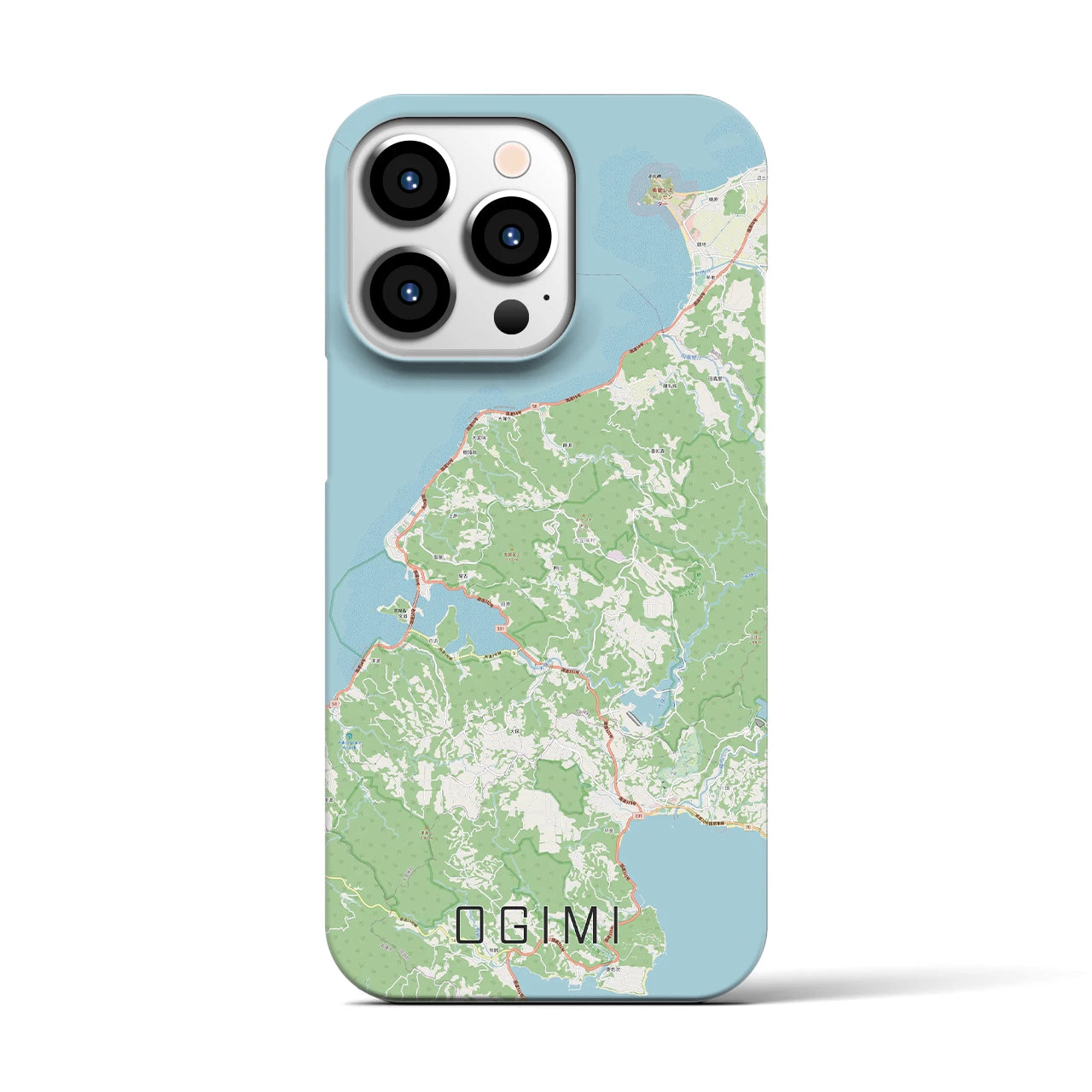 【大宜味】地図柄iPhoneケース（バックカバータイプ・ナチュラル）iPhone 13 Pro 用