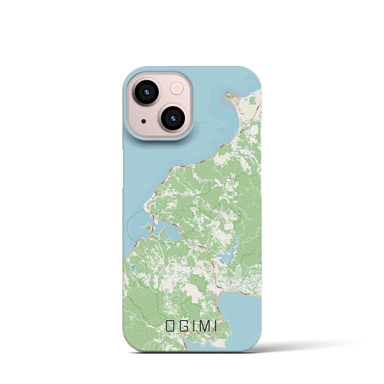 【大宜味】地図柄iPhoneケース（バックカバータイプ・ナチュラル）iPhone 13 mini 用