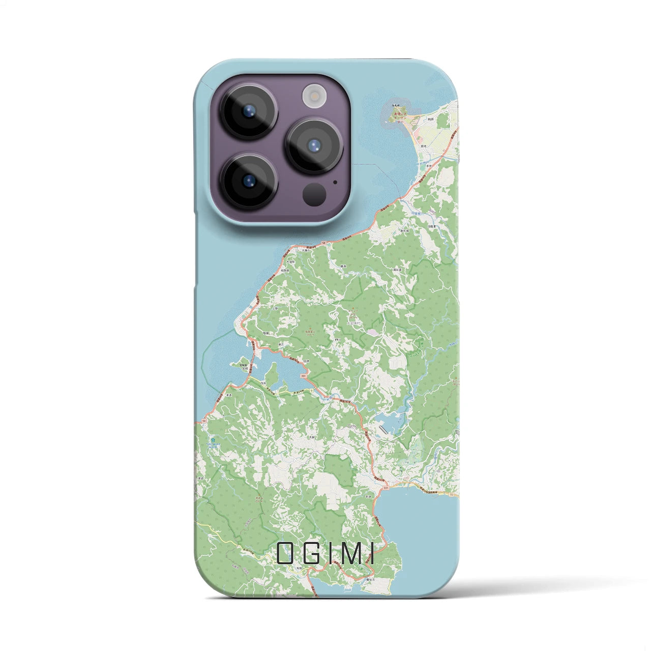 【大宜味】地図柄iPhoneケース（バックカバータイプ・ナチュラル）iPhone 14 Pro 用