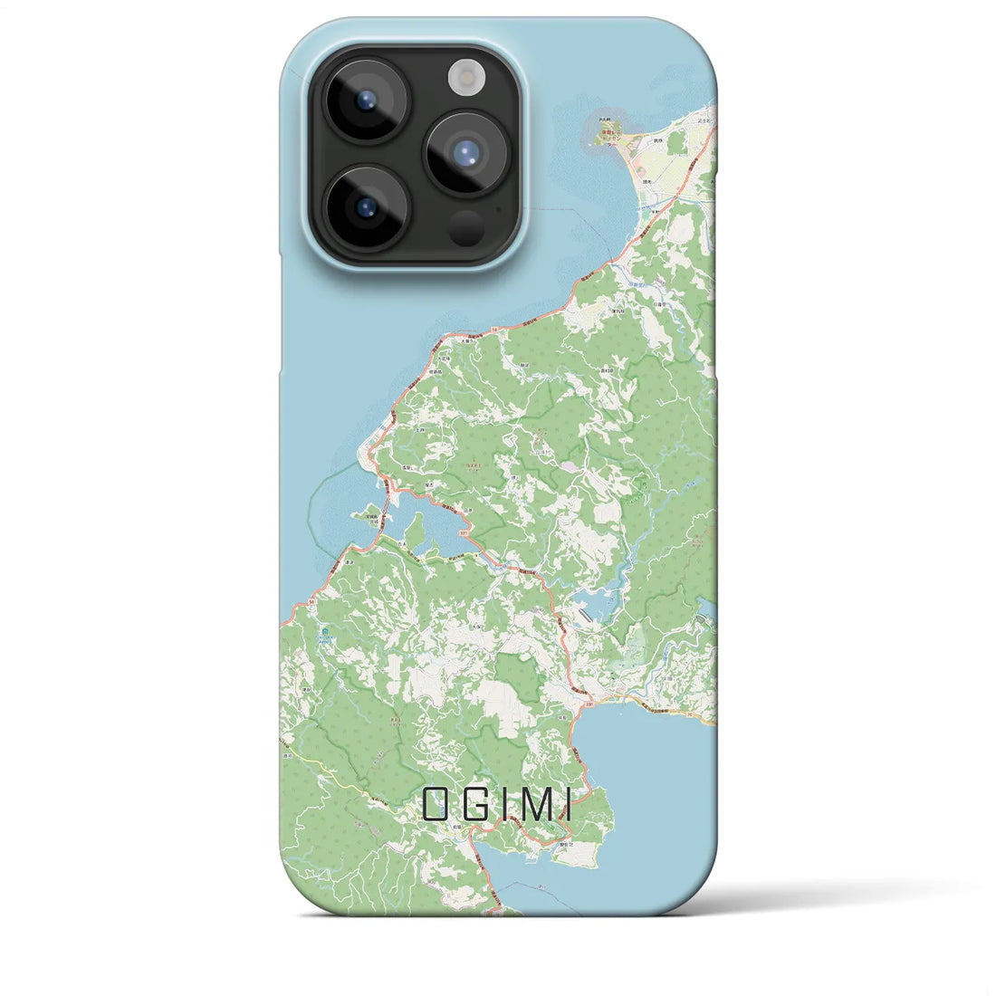 【大宜味】地図柄iPhoneケース（バックカバータイプ・ナチュラル）iPhone 15 Pro Max 用