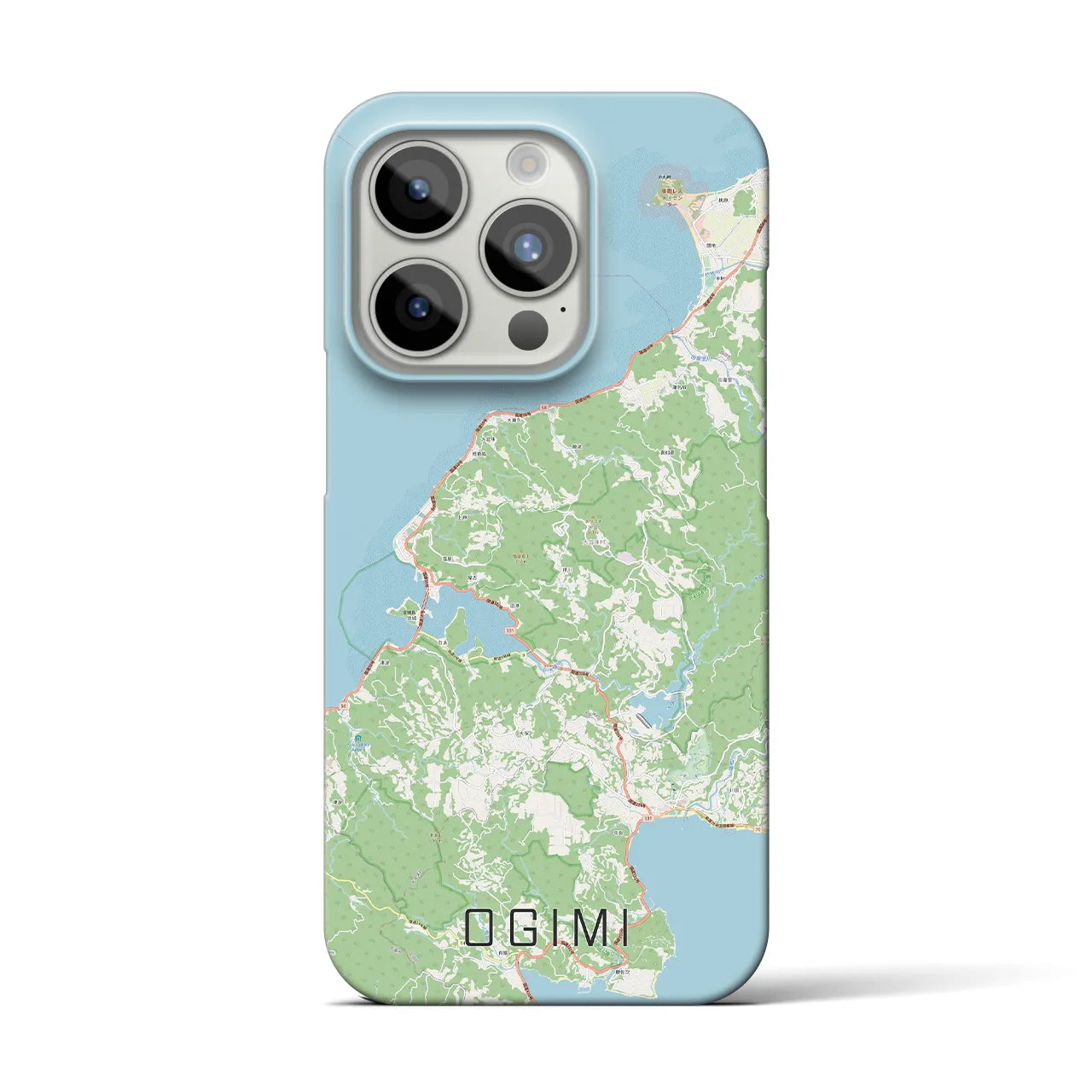 【大宜味】地図柄iPhoneケース（バックカバータイプ・ナチュラル）iPhone 15 Pro 用