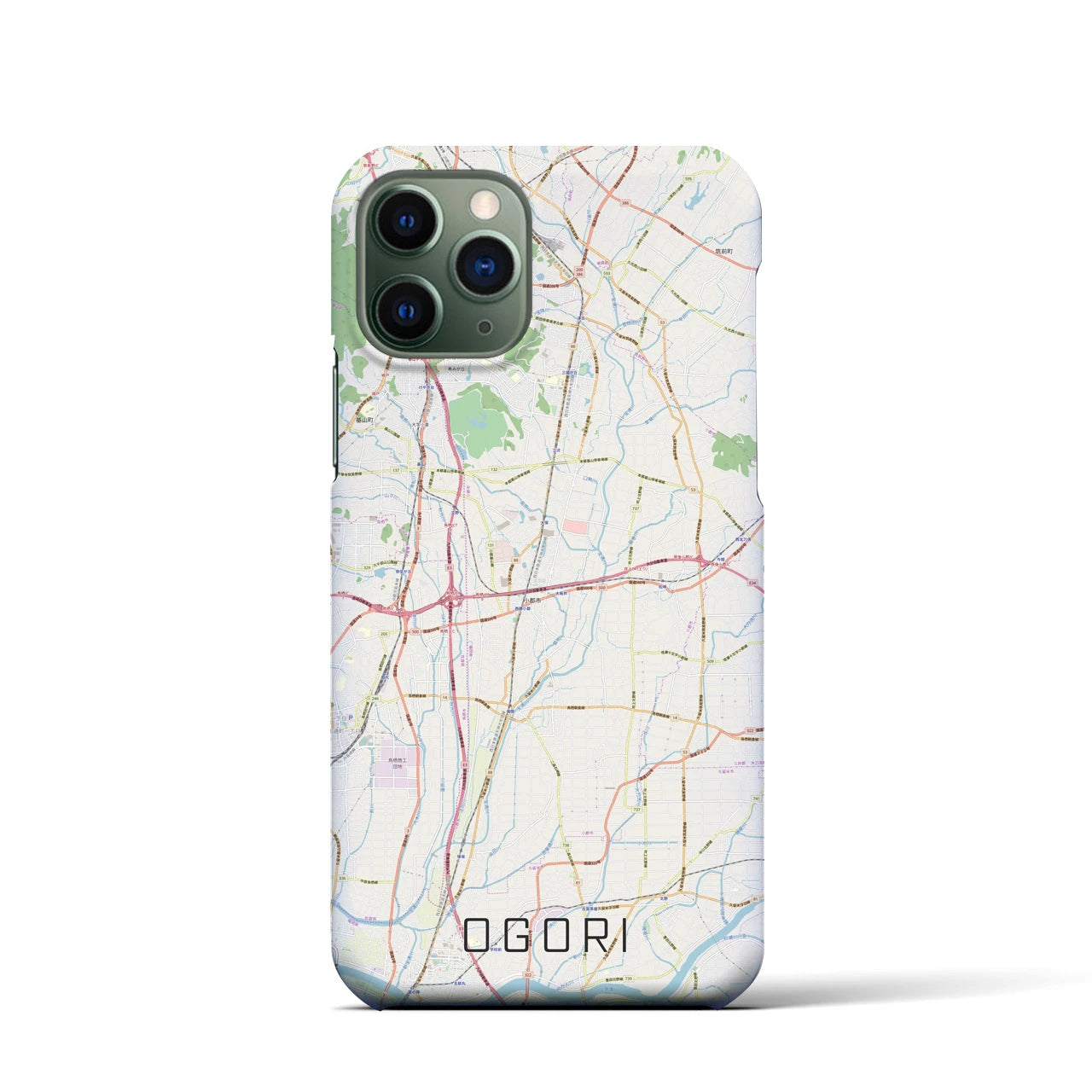 【小郡】地図柄iPhoneケース（バックカバータイプ・ナチュラル）iPhone 11 Pro 用