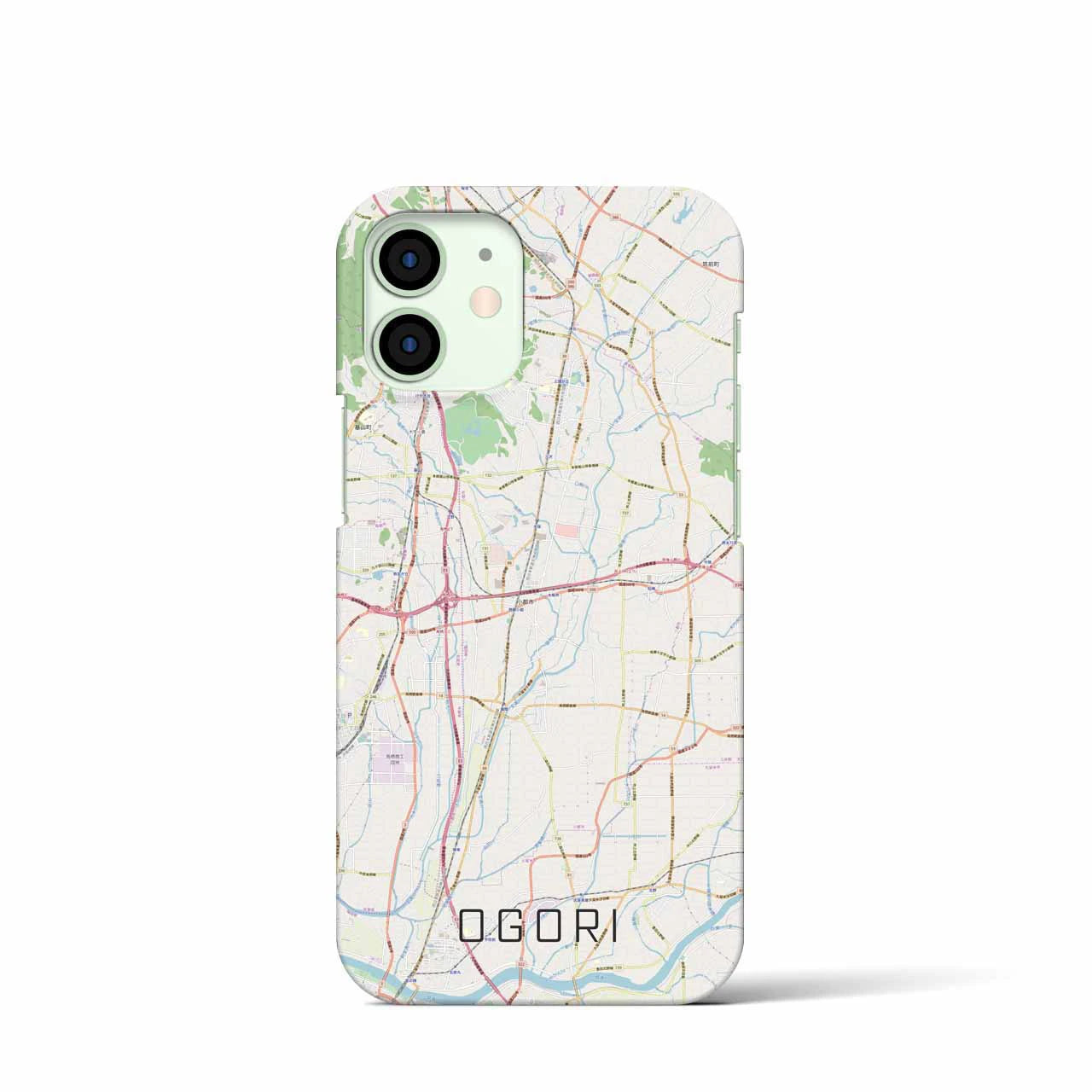 【小郡】地図柄iPhoneケース（バックカバータイプ・ナチュラル）iPhone 12 mini 用
