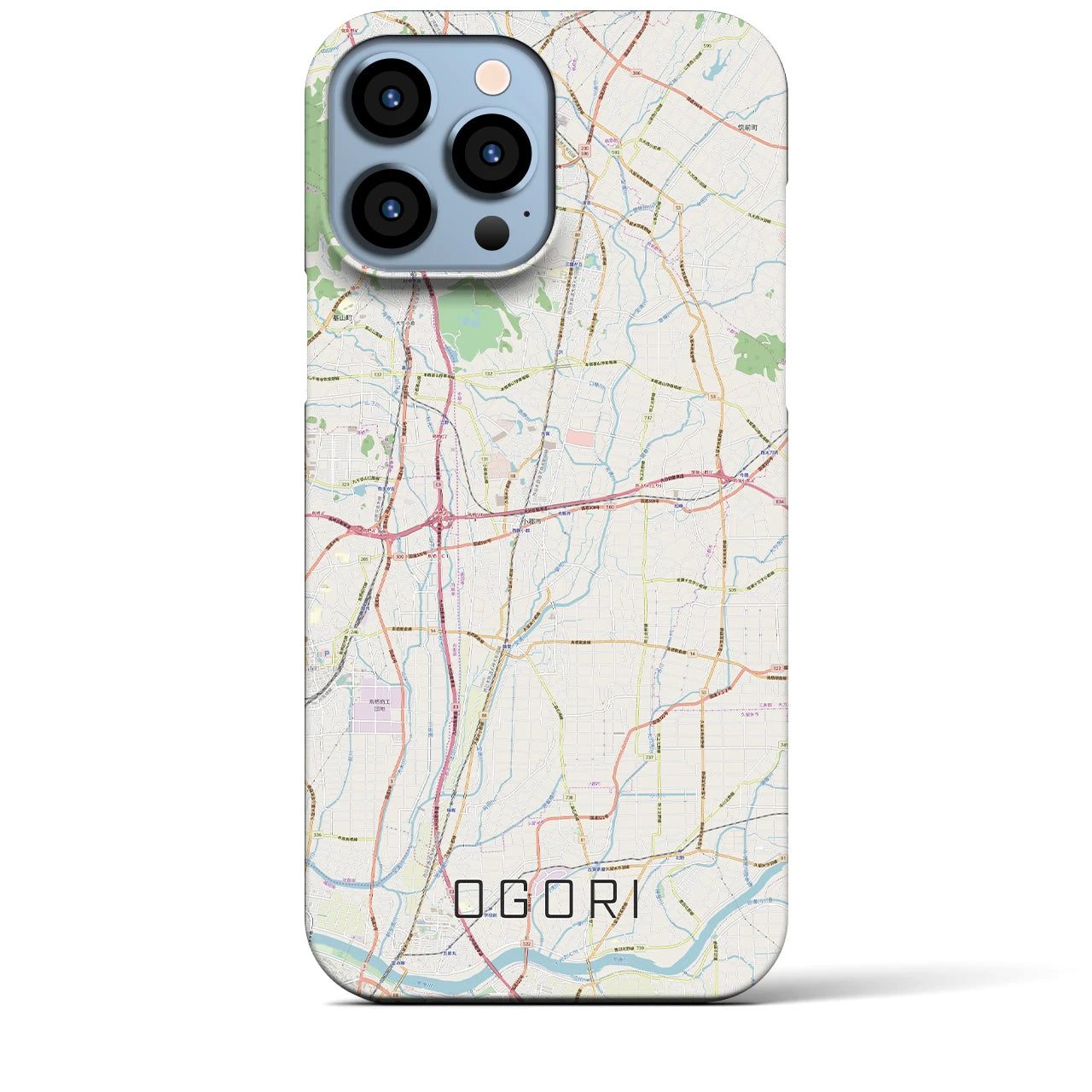 【小郡】地図柄iPhoneケース（バックカバータイプ・ナチュラル）iPhone 13 Pro Max 用