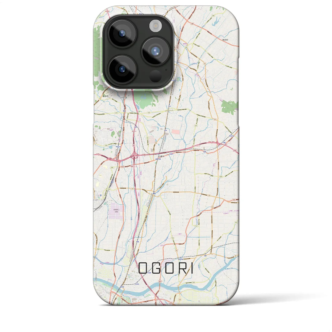 【小郡】地図柄iPhoneケース（バックカバータイプ・ナチュラル）iPhone 15 Pro Max 用
