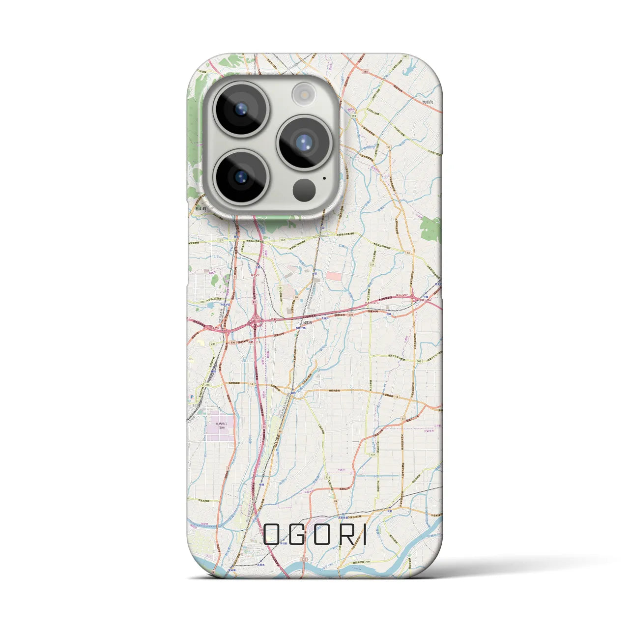 【小郡】地図柄iPhoneケース（バックカバータイプ・ナチュラル）iPhone 15 Pro 用