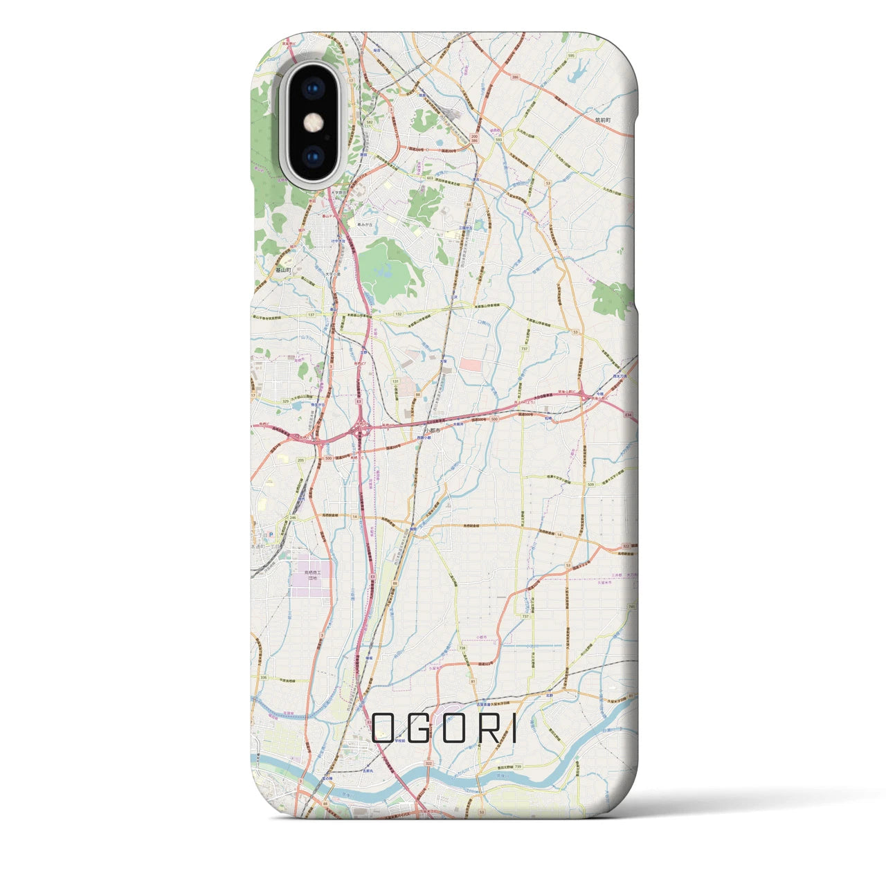 【小郡】地図柄iPhoneケース（バックカバータイプ・ナチュラル）iPhone XS Max 用
