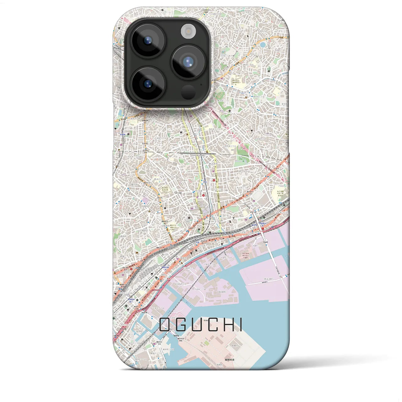 【大口】地図柄iPhoneケース（バックカバータイプ・ナチュラル）iPhone 15 Pro Max 用
