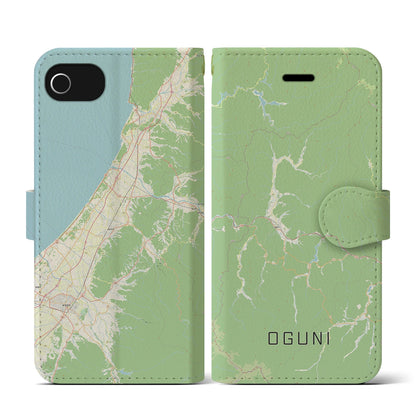 【小国（山形県）】地図柄iPhoneケース（手帳タイプ）ナチュラル・iPhone SE（第3 / 第2世代） / 8 / 7 / 6s / 6 用