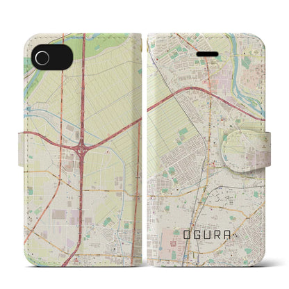 【小倉（京都府）】地図柄iPhoneケース（手帳タイプ）ナチュラル・iPhone SE（第3 / 第2世代） / 8 / 7 / 6s / 6 用