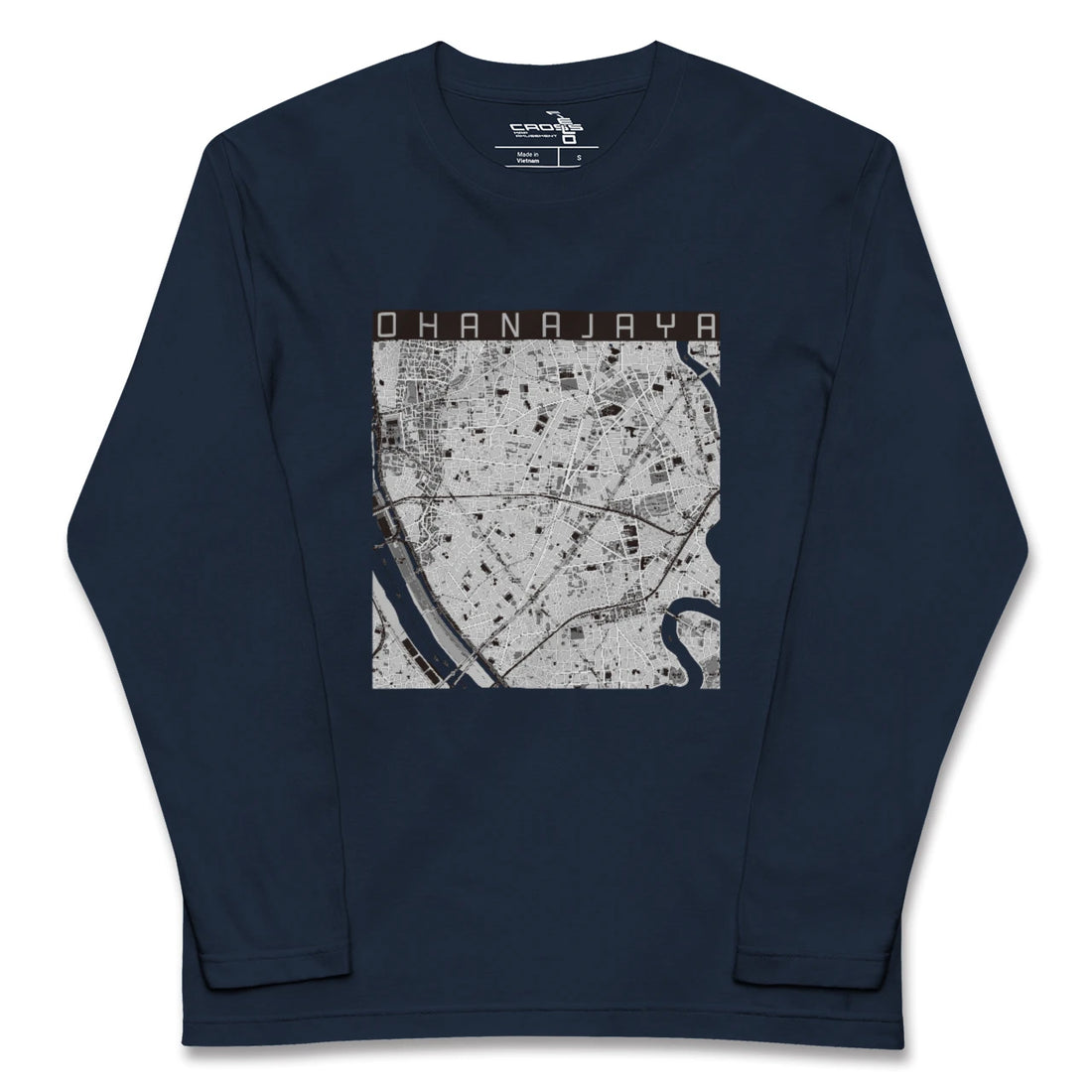 【お花茶屋(東京都)】地図柄ロングスリーブTシャツ