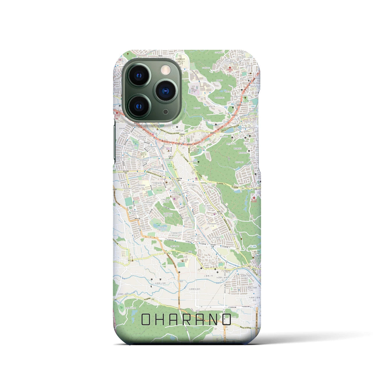 【大原野】地図柄iPhoneケース（バックカバータイプ・ナチュラル）iPhone 11 Pro 用