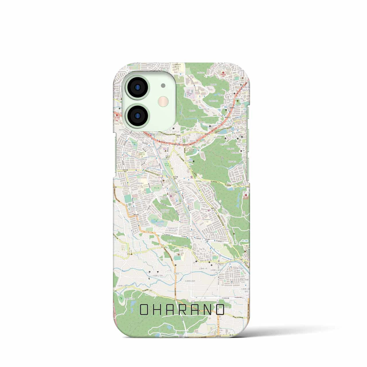 【大原野】地図柄iPhoneケース（バックカバータイプ・ナチュラル）iPhone 12 mini 用