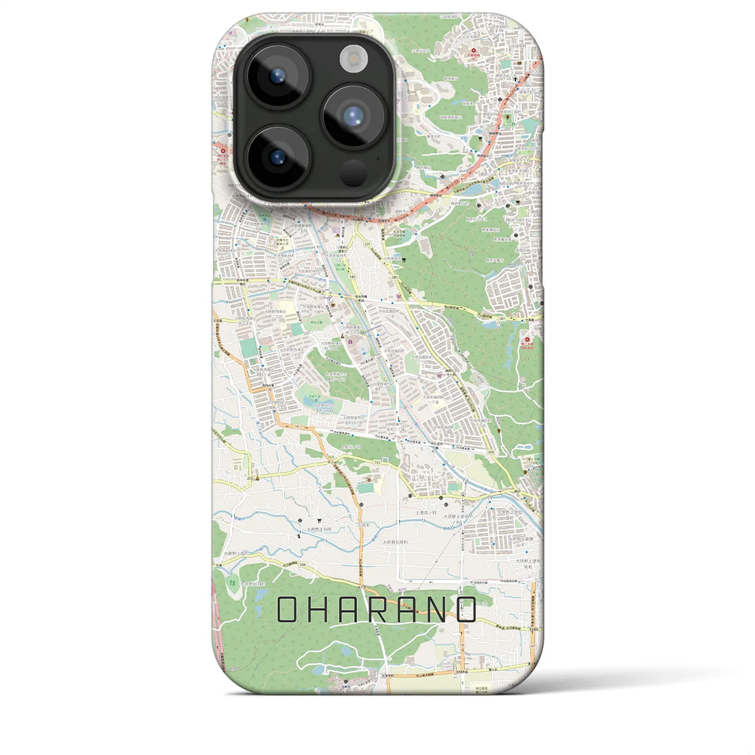 【大原野】地図柄iPhoneケース（バックカバータイプ・ナチュラル）iPhone 15 Pro Max 用