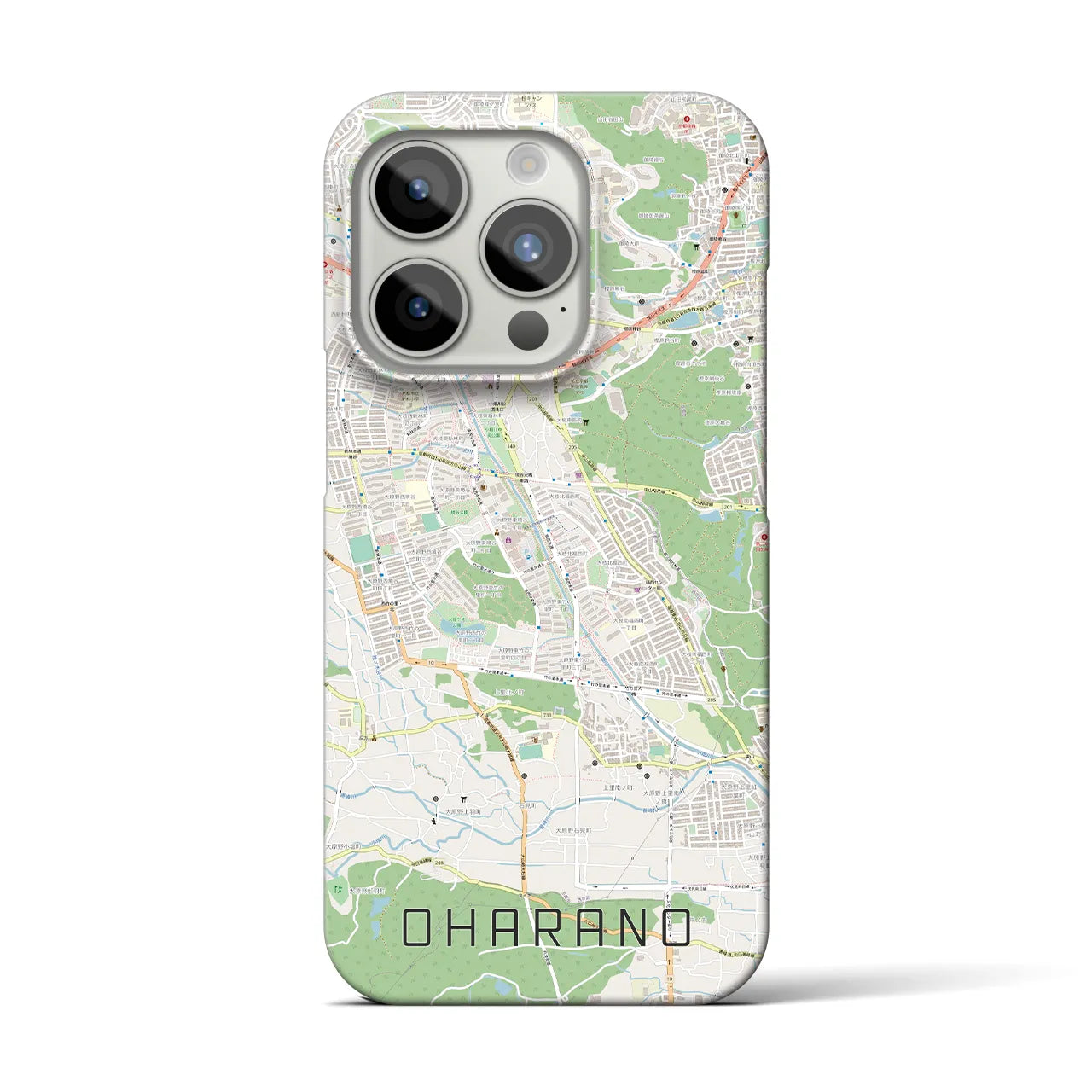 【大原野】地図柄iPhoneケース（バックカバータイプ・ナチュラル）iPhone 15 Pro 用