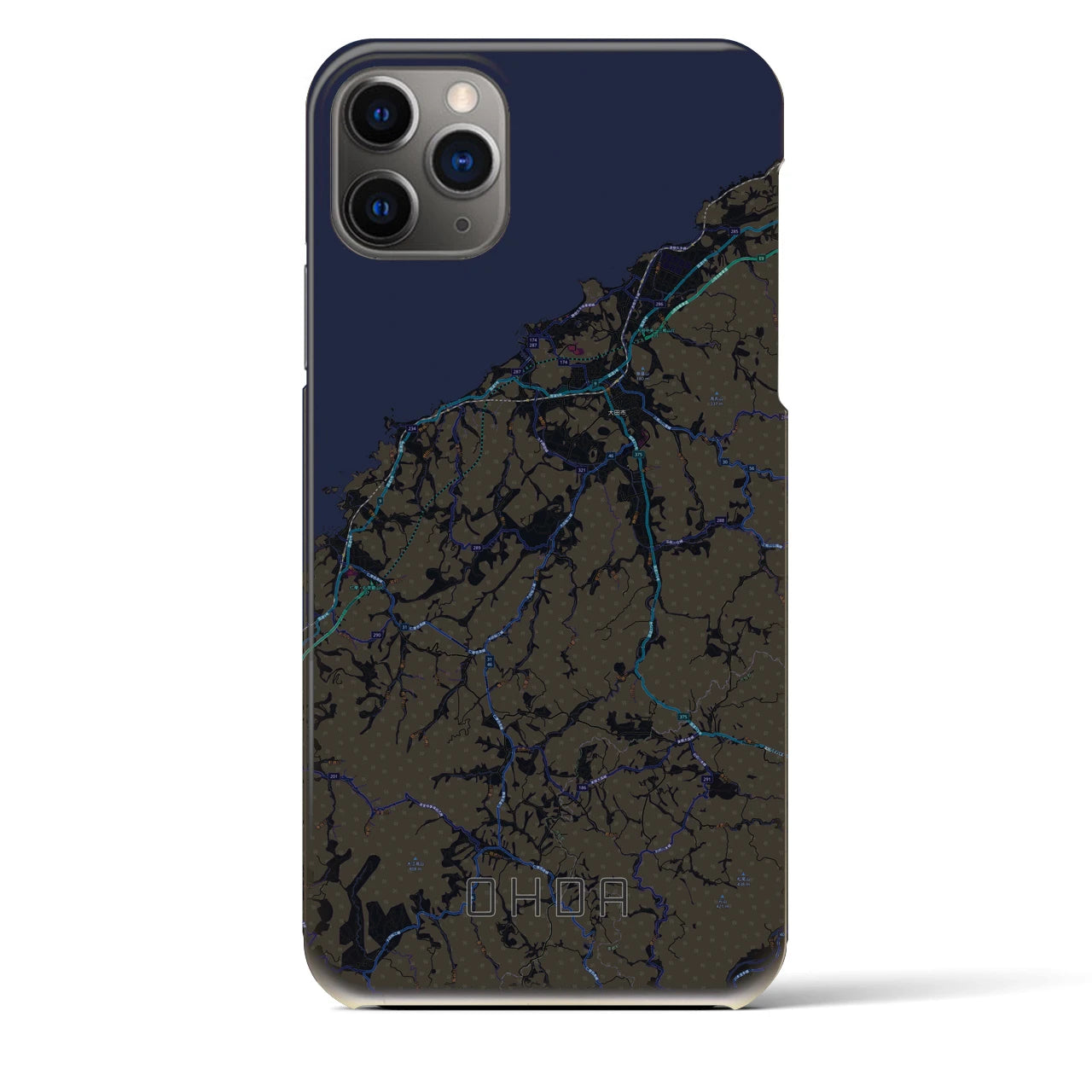 【大田】地図柄iPhoneケース（バックカバータイプ・ブラック）iPhone 11 Pro Max 用