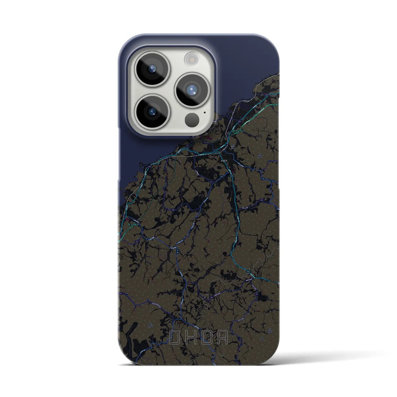 【大田】地図柄iPhoneケース（バックカバータイプ・ブラック）iPhone 15 Pro 用