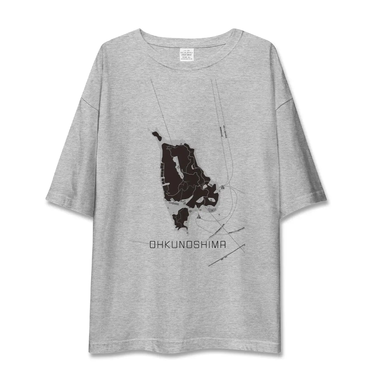 【大久野島（広島県）】地図柄ビッグシルエットTシャツ