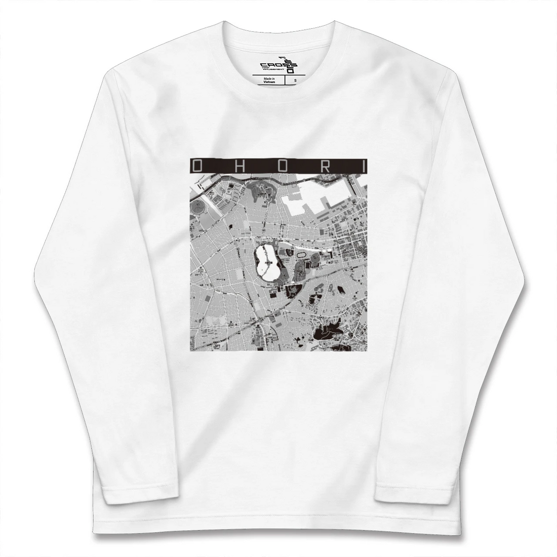 【大濠(福岡県)】地図柄ロングスリーブTシャツ