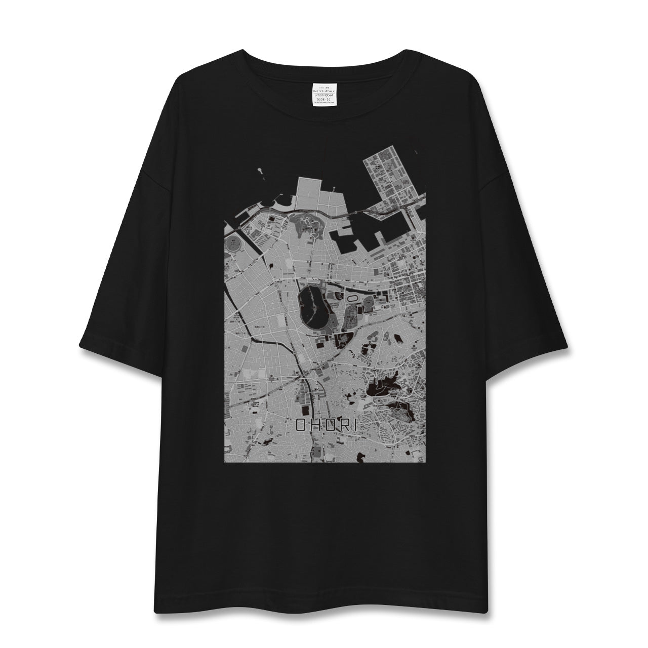 【大濠（福岡県）】地図柄ビッグシルエットTシャツ